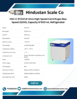HSC-C-RT21FLR refrigerated centrifuge leaflet with specifications