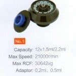 Rotor No. 1 for 12 x 1.5 / 2.2 ml tubes, 21,000 rpm