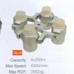 Swing-out rotor for 4 x 250 ml bottles