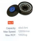Rotor No. 5 for 48 x 0.5 ml tubes