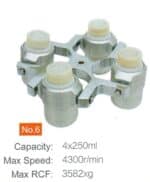 Rotor No. 6 for 4 x 250 ml bottles