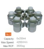 Rotor No. 5 for 6 x 250 ml bottles