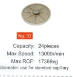 Rotor No. 10: 24 capillary tubes