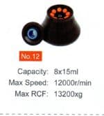 Rotor No. 12: 8 x 15 ml, up to 12,000 rpm