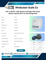 HSC-C-NK16TT centrifuge leaflet with specifications and rotor table