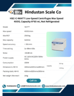 HSC-C-NK4TT low-speed centrifuge leaflet with specifications