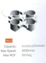 Rotor No. 5 for 4 x 500 ml conical bottles