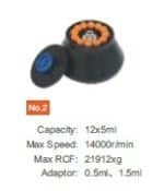 Rotor No. 2: 12 × 5 ml, 14,000 rpm
