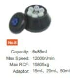 Rotor No. 8: 6 × 85 ml, 12,000 rpm