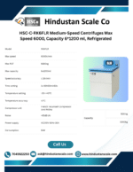 HSC-C-RK6FLR refrigerated centrifuge leaflet with specifications
