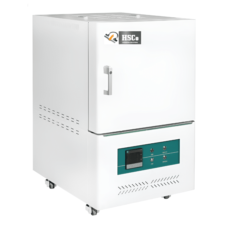 photo 1 HSC-I-CFMF 1600 °C ceramic fibre muffle furnace, white cabinet with control panel