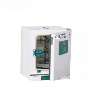 HSCo constant temperature incubator with door open showing the chamber and shelves