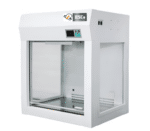 HSCo desktop laminar flow cabinet with glass front and LED controller