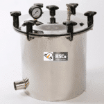 HSCo HSC-ACP portable stainless-steel autoclave with pressure gauge and lid clamps