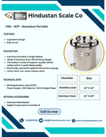 HSC-ACP portable autoclave leaflet with description, technical data and chamber sizes