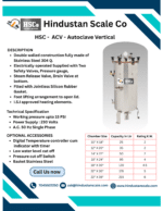 HSC-ACV vertical autoclave leaflet with description and size table