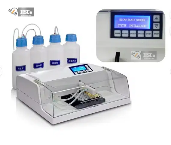 ELISA Washer- HSC – EW HSC ELISA microplate washer with wash bottles and display screen