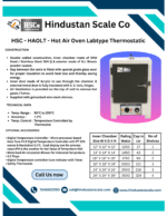 Hot air oven HSC-HAOLT leaflet (lab type, thermostatic)