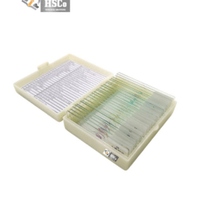HSCo prepared slides set in a plastic slide box with labelled slides