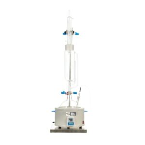 HSC Soxhlet extraction unit with glass extractor and condenser on a heating mantle