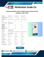 HSC-I-PGC climate chamber leaflet with specification table