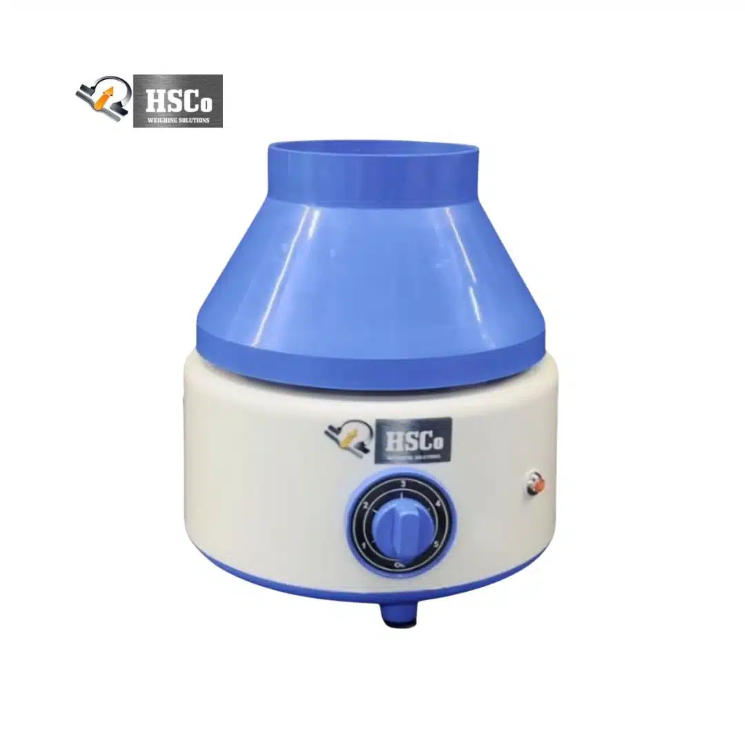Economy Centrifuges 8-D HSCo economy centrifuge 8-D with blue lid and speed knob
