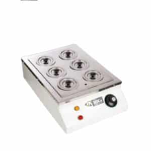 HSCo water bath with 6 holes and concentric rings, thermostat knob