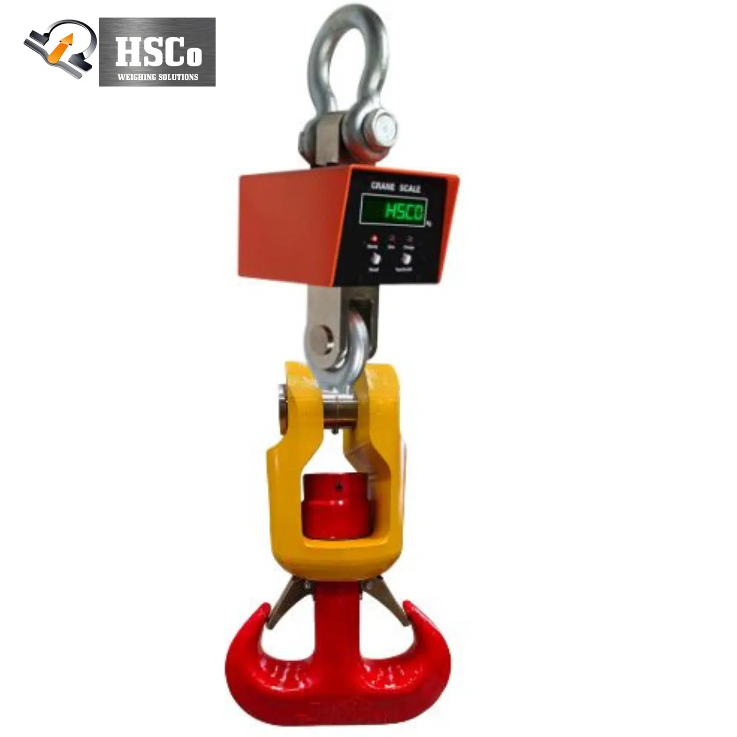 Products (1) HSCo CRH B DJH heavy crane scale with orange body, shackle and red double J hook