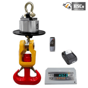 HSCo CRHSSDJH stainless crane scale with red double J hook, hand remote, printer and external indicator