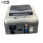 Rear panel of the SSHHD with power switch, charging socket and serial connector
