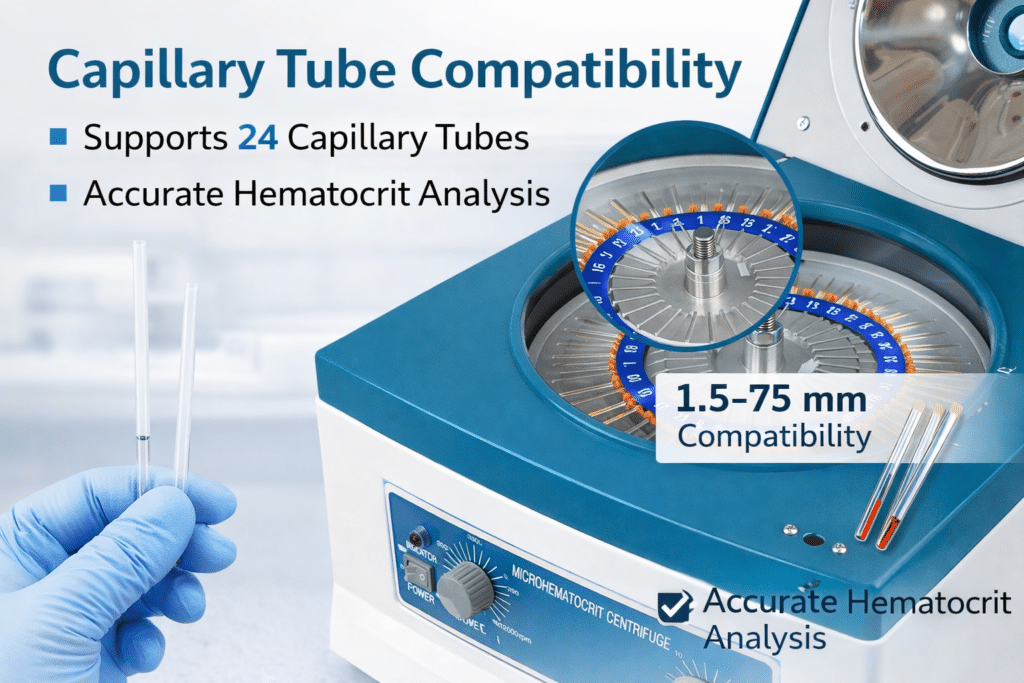 MK-HC12A Microhematocrit Centrifuge 12000 RPM, 24 Capillary Tubes, 0–30 min Timer Laboratory Blood Sample Centrifuge