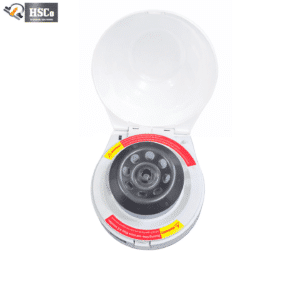 NK11TTK centrifuge with lid open, rotor visible