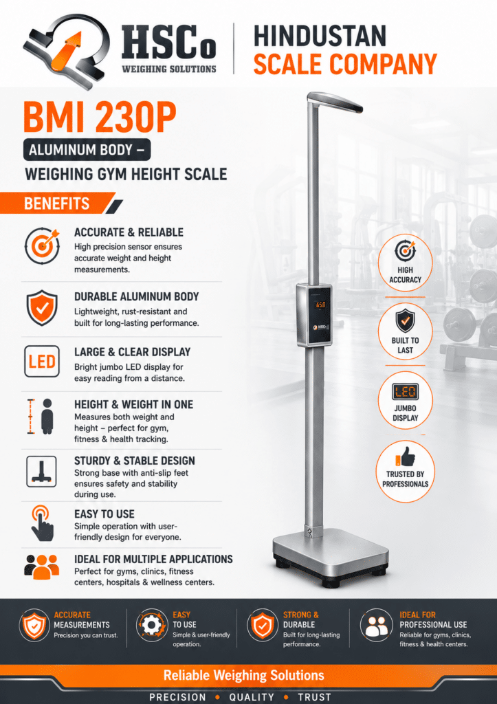 BMI 230P aluminum body – Weighing Gym Height Scale