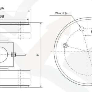 1AX assembly drawing with flange holes and height