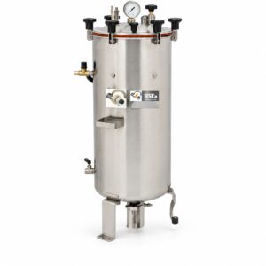 HSC-ACV stainless steel vertical autoclave with pressure gauge and valves