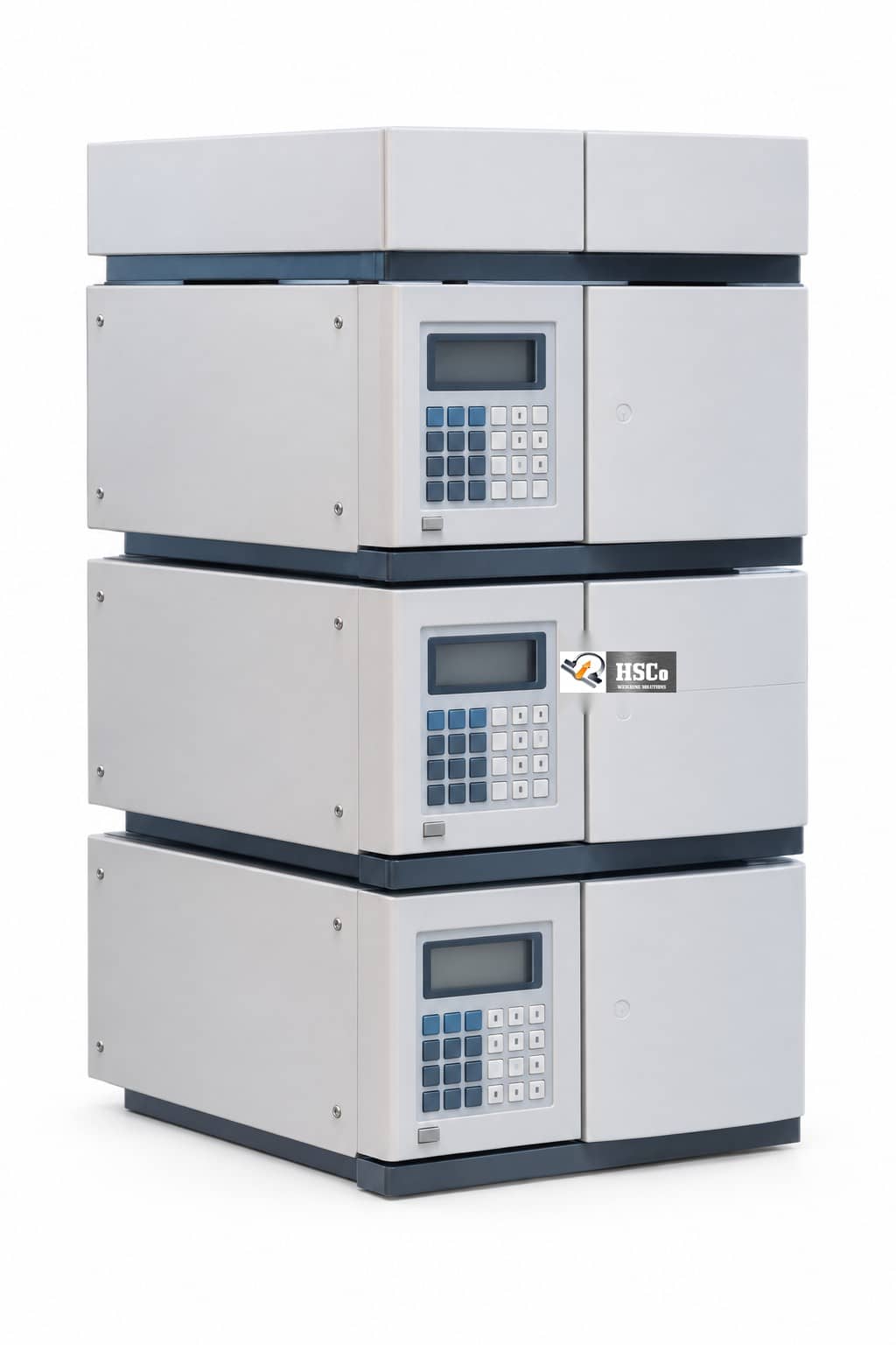 HPGC HSCo chromatography instrument with stacked modules and keypad displays