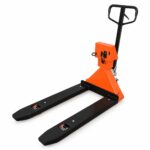 Pallet truck scale with orange indicator stand
