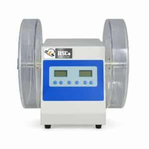 HSCo double-drum friability tester with two transparent drums and two displays