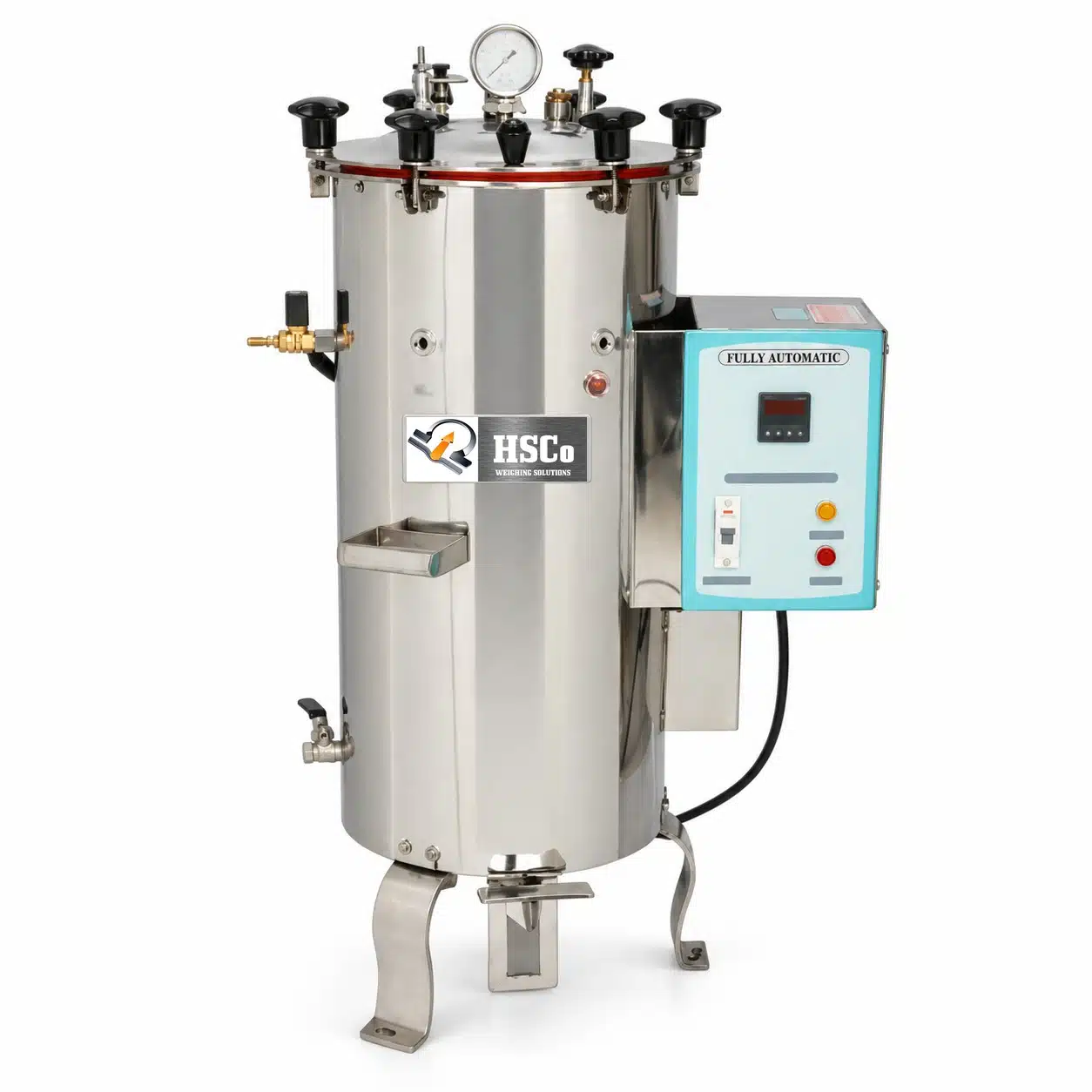 Autoclave Vertical (Fully Automatic) HSC-ACVF fully automatic vertical autoclave in stainless steel with pressure gauge and control box