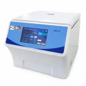 HSC-C-NT17.5TT high-speed benchtop centrifuge with blue touchscreen panel