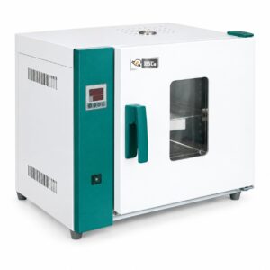 HSC-O-HDO horizontal drying oven, white cabinet with green door handle and viewing window