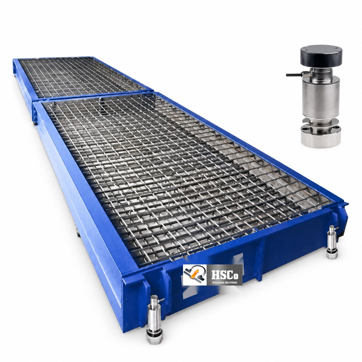 In-Motion Weighbridge HSCo in-motion weighbridge weighing pads with steel grating and a column load cell