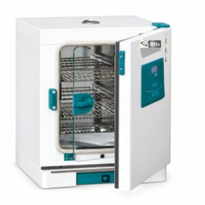 HSC-I-HPCTI incubator with door open showing inner glass door and shelves