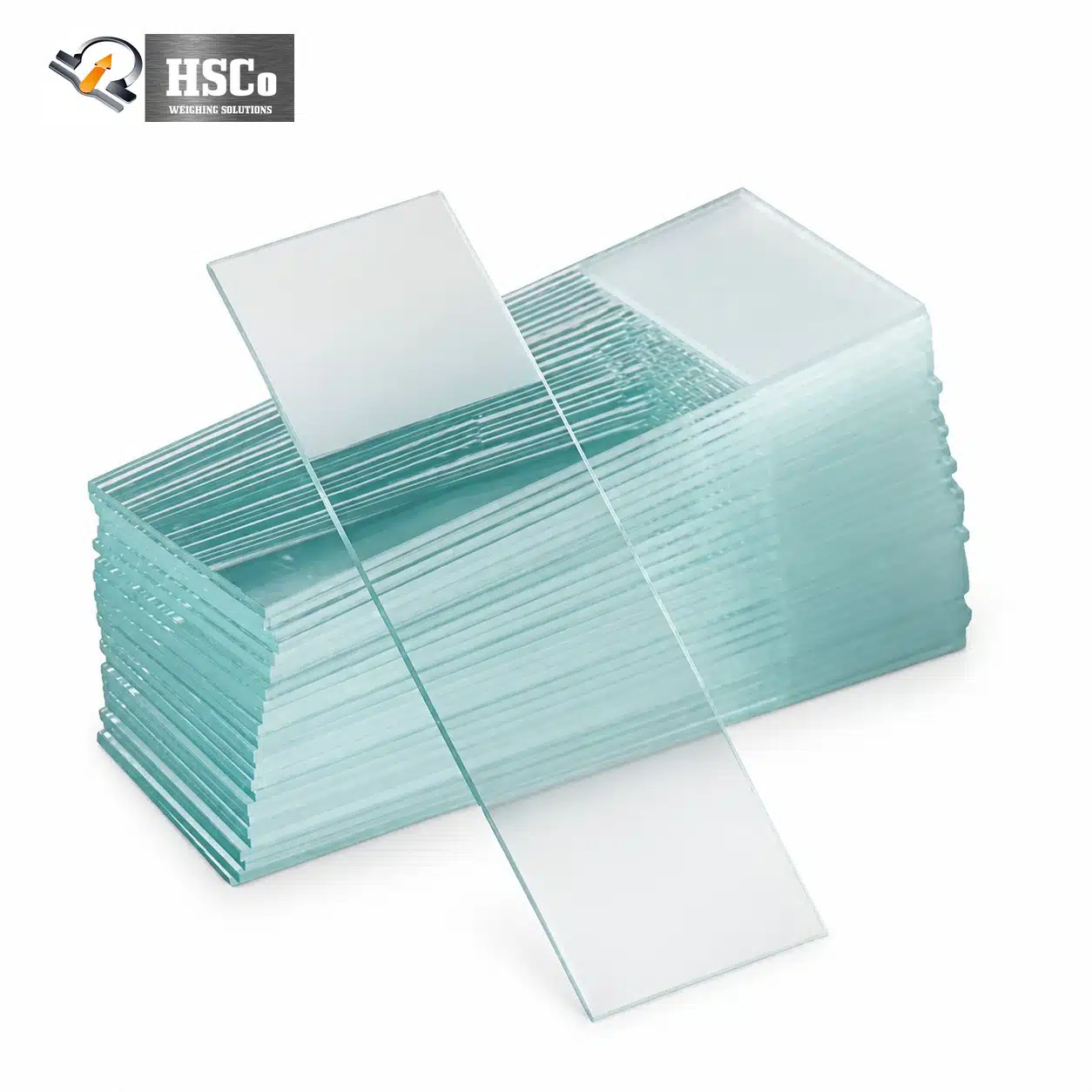 SLIDES AND COVER Stack of clear glass microscope slides