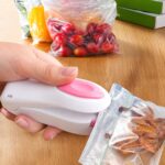 Sealing a food bag with the handheld mini sealer