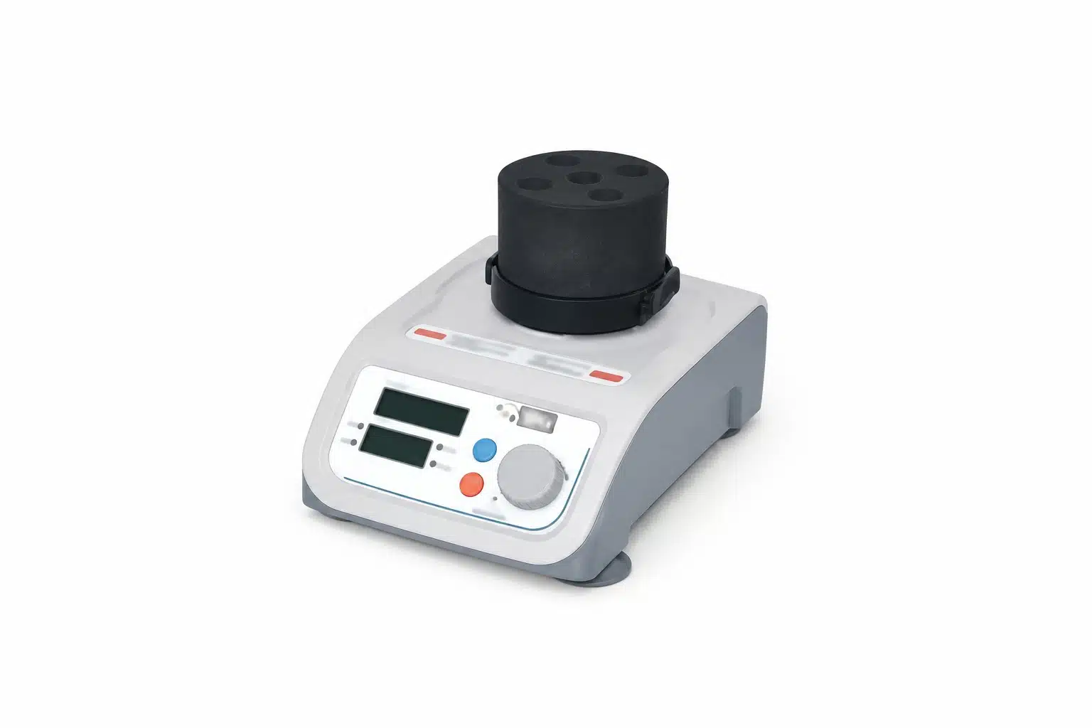 Multi Purpose Vortex Mixer – HSC – MPVM HSCo multi-purpose vortex mixer HSC-MPVM with black mixing head, LED displays and speed knob