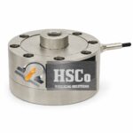 HSCo pancake load cell, round low-profile body with centre threaded hole and cable