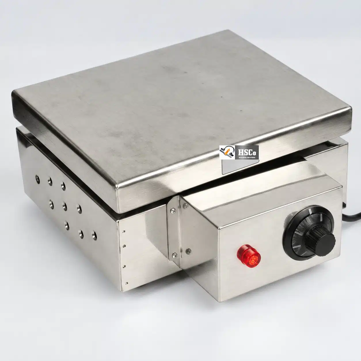 Hot Plate Rectangular Stainless Steel HSCo stainless steel laboratory hot plate with square top plate and regulator knob