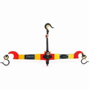Single dhari beam scale, painted steel beam with end hooks and centre hanger