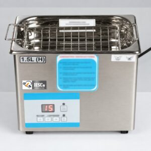 HSCo HSC-UC 1.5 litre stainless-steel ultrasonic cleaner with basket and digital timer